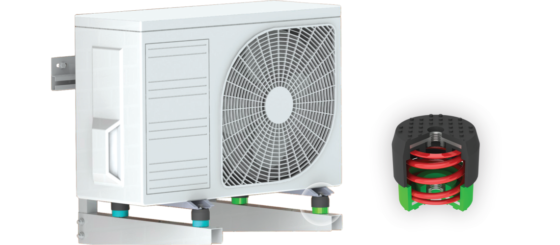 Maximal ljudreduktion av värmepump med vibrationsdämpare